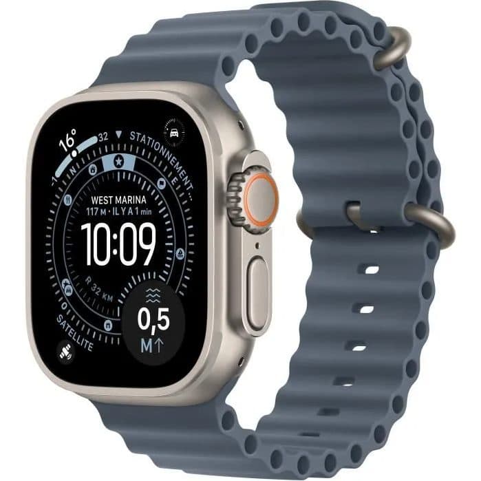 Apple Watch Ultra 3 GPS + Cellular 49mm Boîtier Bracelet Anchor OceanBand Titane Naturel — photo 1